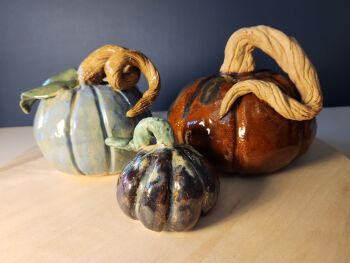 Saturday 26th September 2026, 10 am - 1pm, Hand building ceramic Pumpkins.