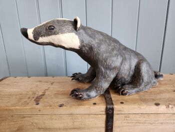 Badger Sculpture, made from Stoneware clay.