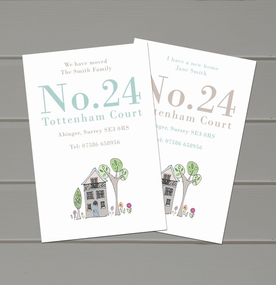 Personalised Number New Address Cards