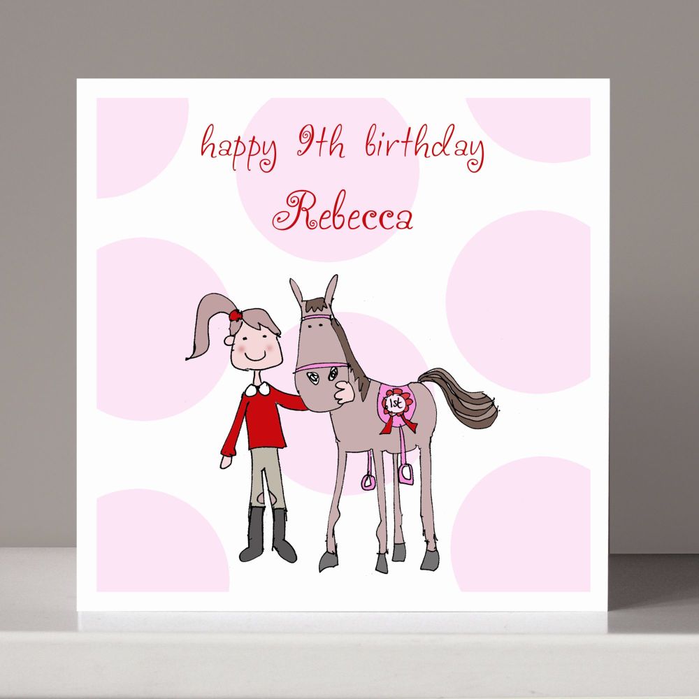 Personalised Pony Girl's Birthday Card