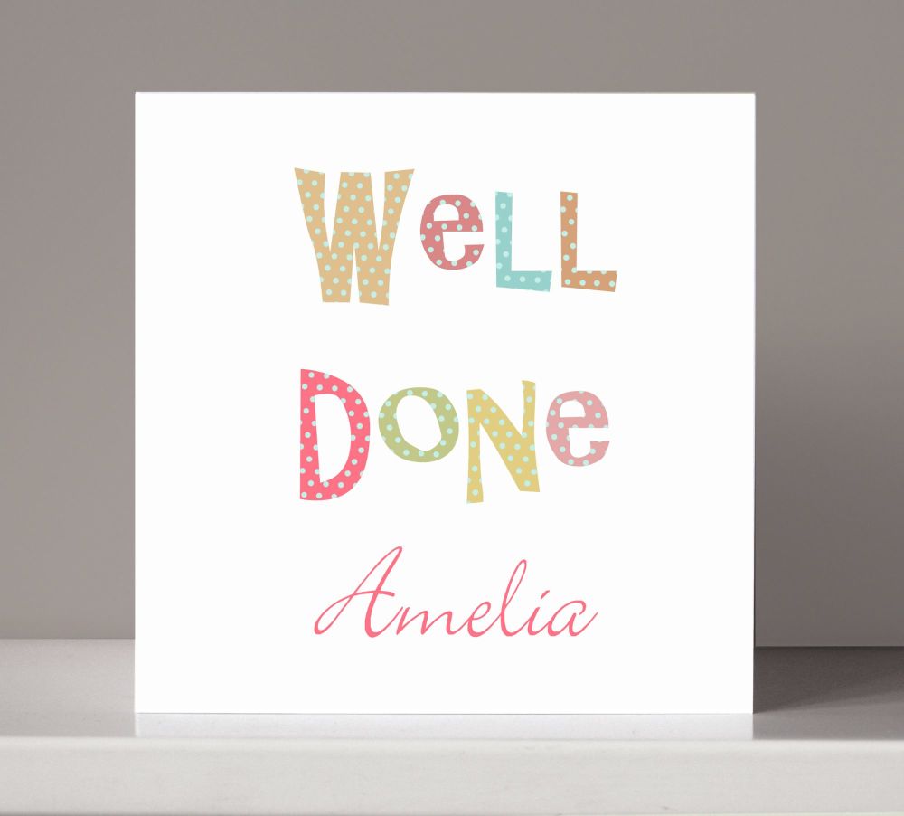 Personalised 'Well Done' Congratulations Card