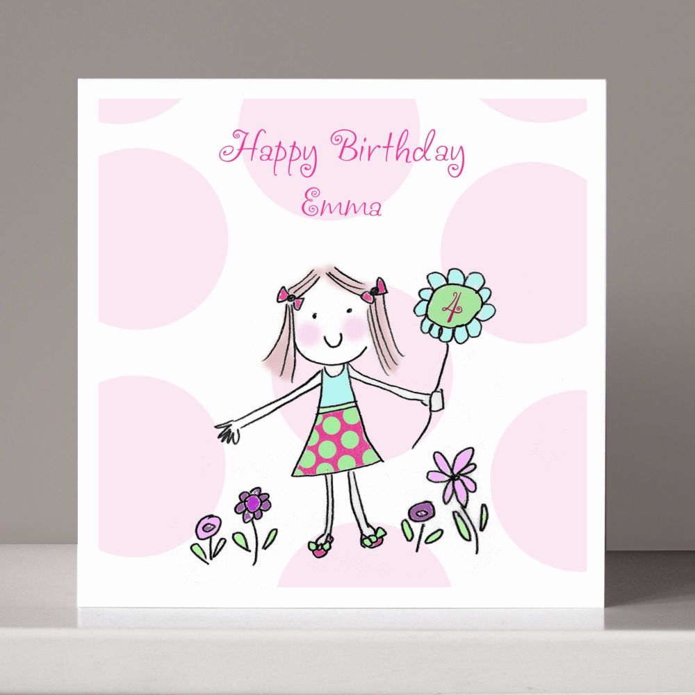 Personalised Girl's Birthday Card