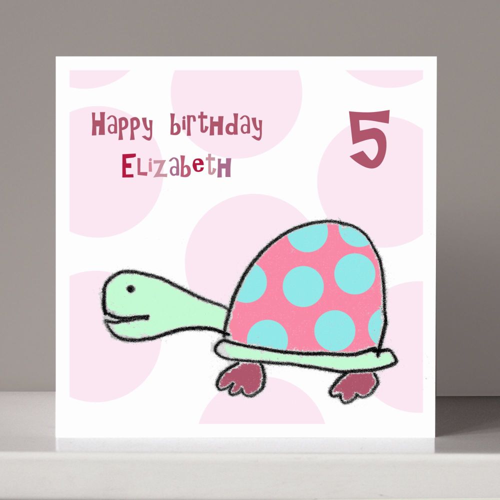 Personalised Turtle Girl Or Boy's Birthday Card