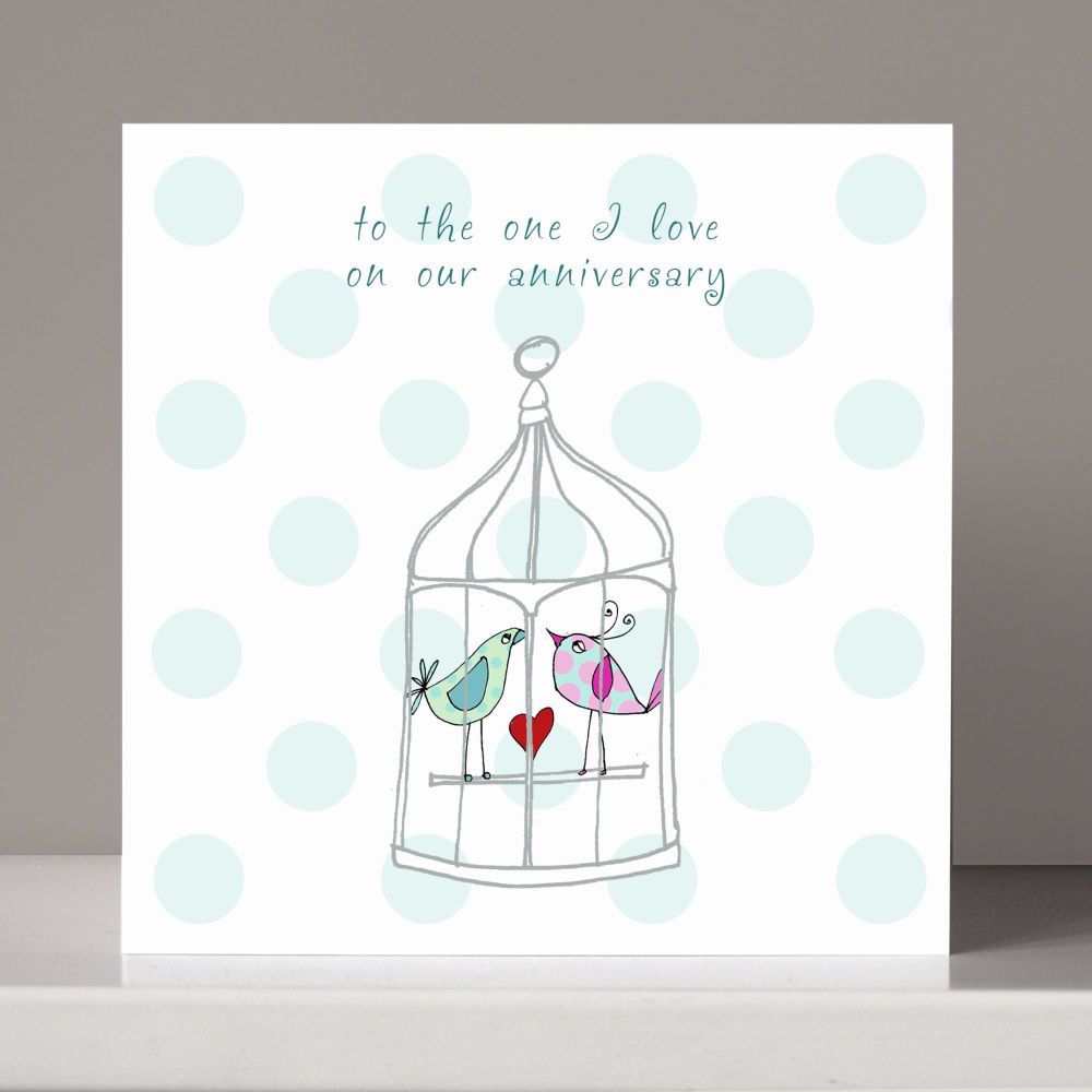 Personalised Love Birds Anniversary Engagement Card