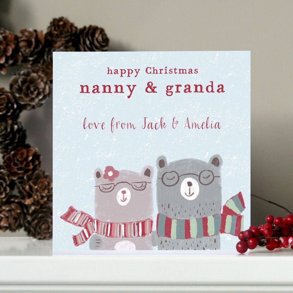 Personalised Granny And Granda Christmas Card