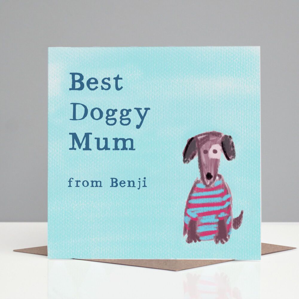 Personalised 'From the Dog' Mummy Birthday Card