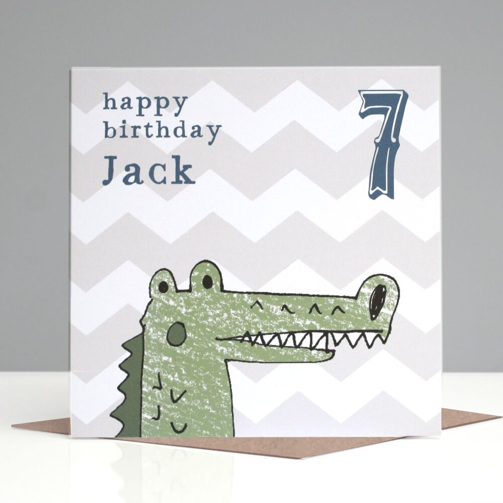 Personalised Crocodile Boy's Birthday Card