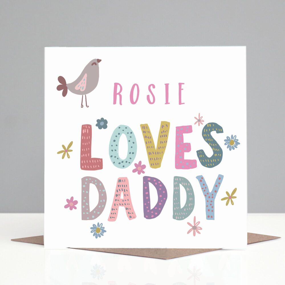 Personalised Daddy Birthday Card From Girls Or Boys