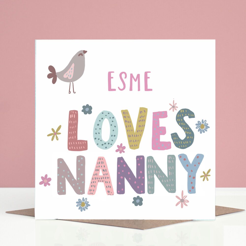 Personalised Nanny Birthday Card From Girls Or Boys