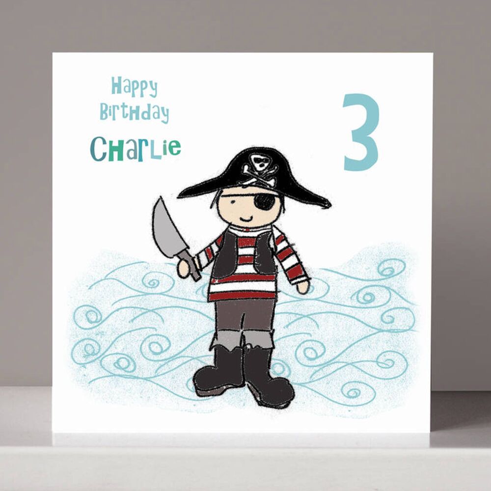 Personalised Pirate Boy's Birthday Card
