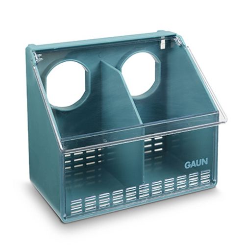 Pigeon Budgie Finch Bird Feeder - 2 Hole - Clip on, clear front and lid