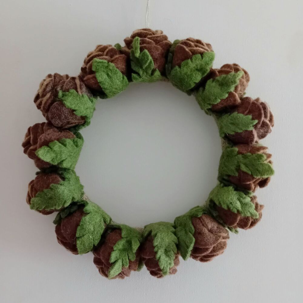 Felt Pine Cone Wreath