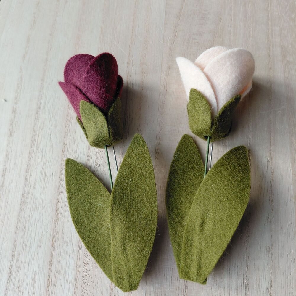 Rambling Rose Tulip Brooches