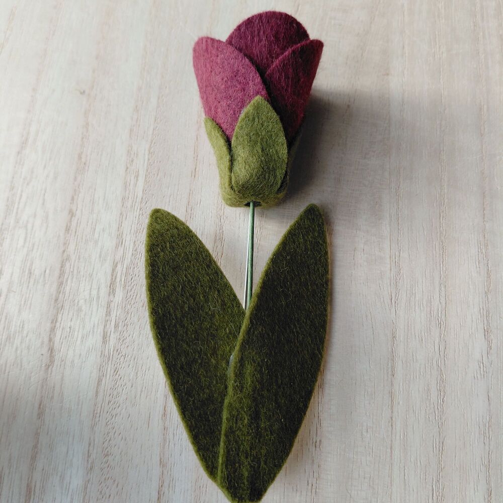 Rambling Rose Tulip Brooches