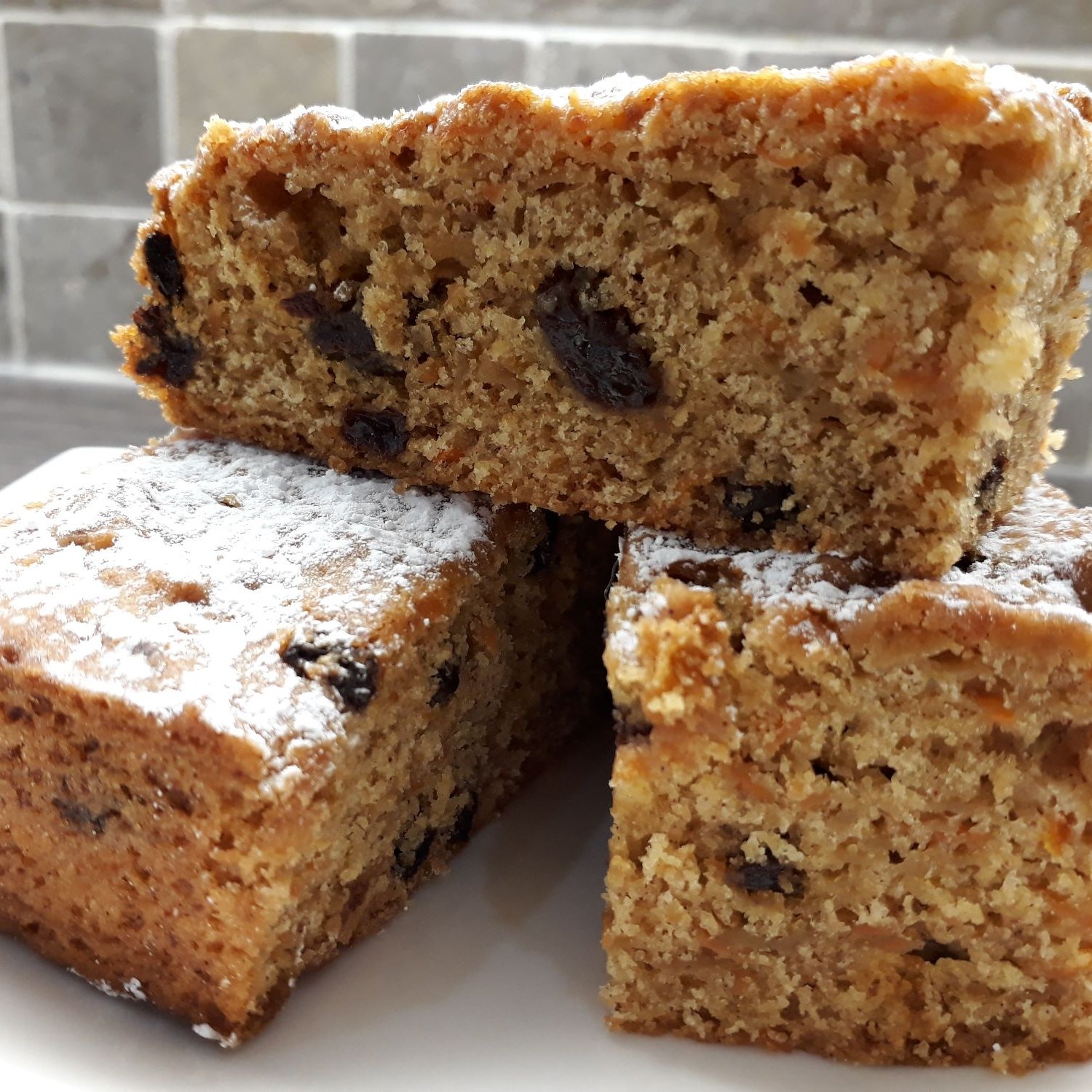 Carrot Apple and Raisin Cake suitable for vegsns