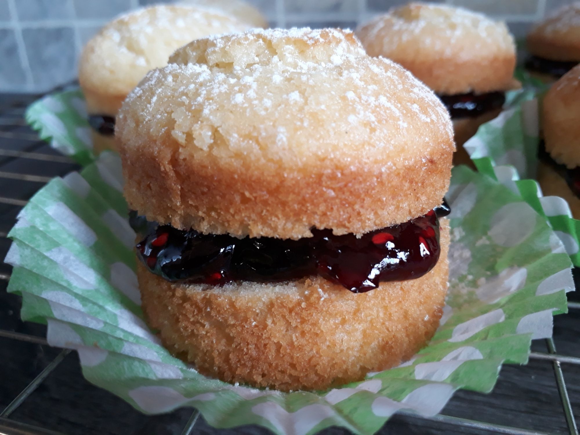 Victoria Sponges made with gluten free flour no eggs or dairy