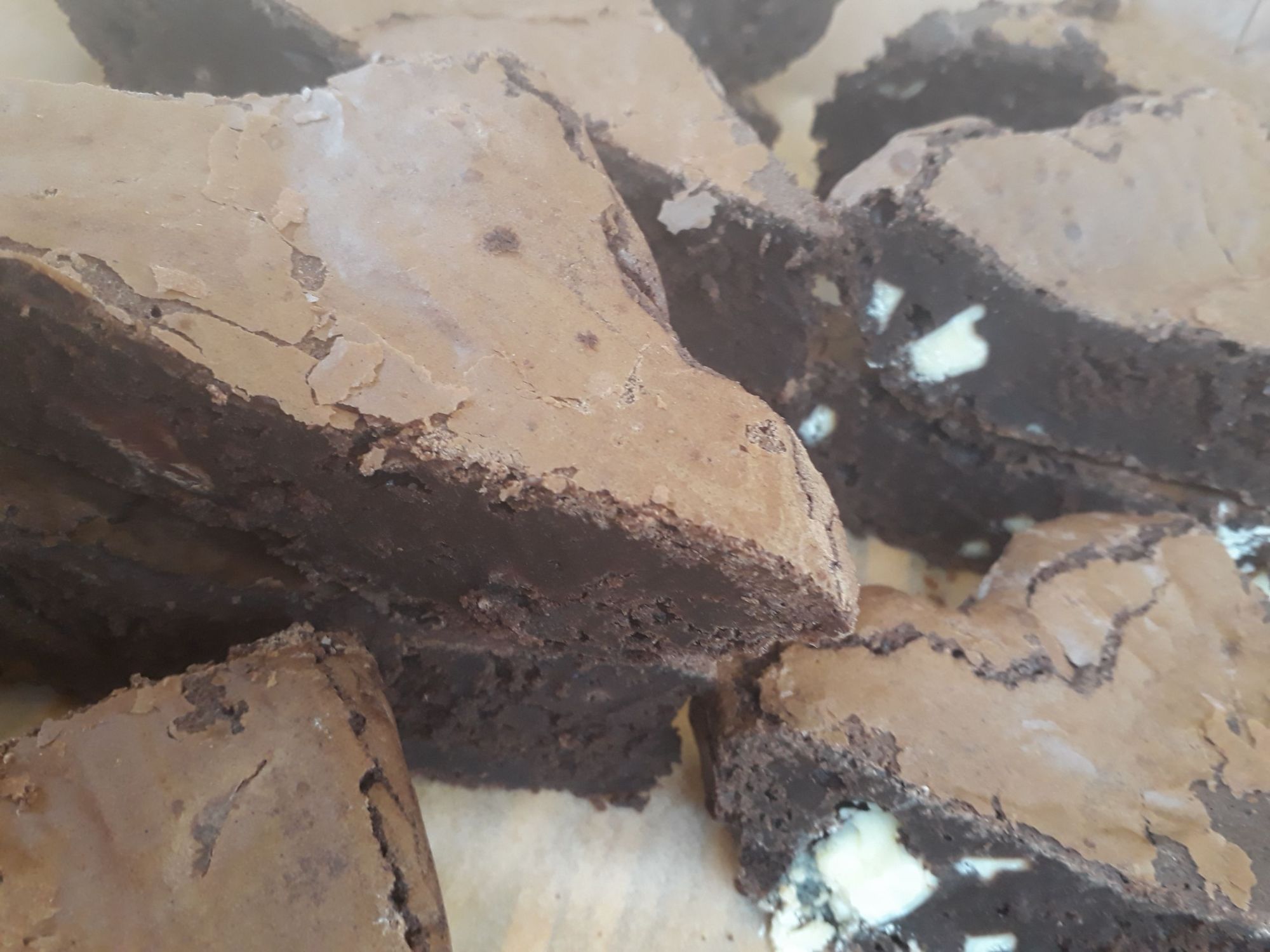 Chocolate Brownies with White Chocolate Chunks made with gluten free flour