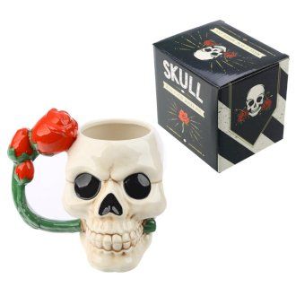 Skull & Red Rose Mug