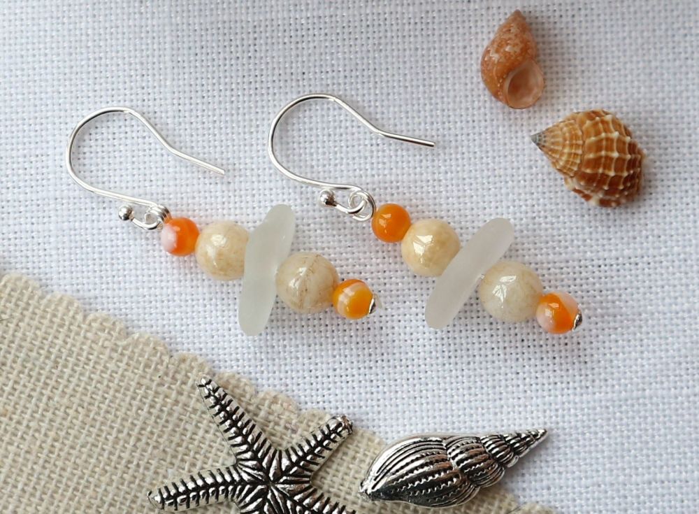 Orange with sea glass