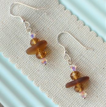 Brown sea glass and sparkle