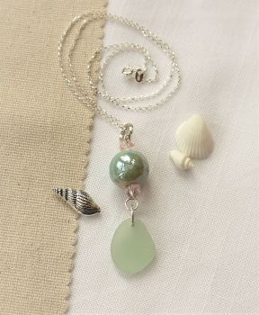 Green seafoam and pink