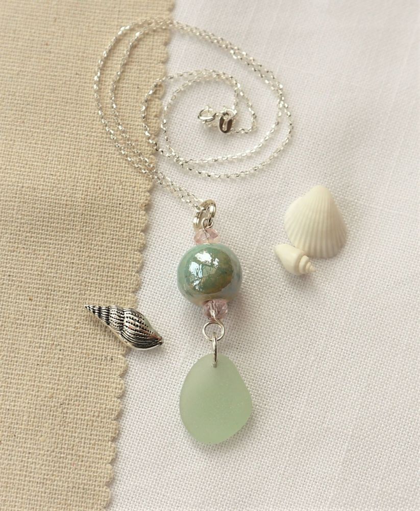 Green seafoam and pink