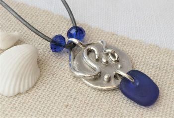 Rustic silver with blue