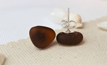 Brown triangular studs