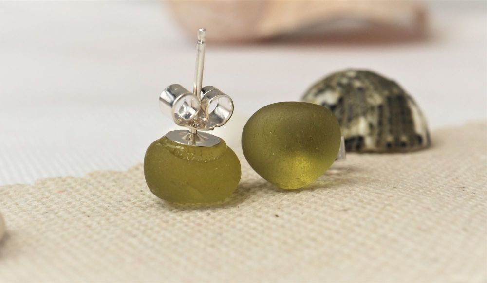 Olive green studs