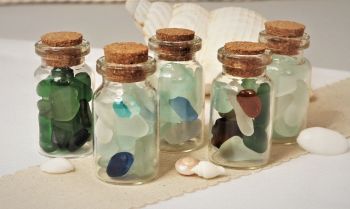 Medium Sea glass jars 