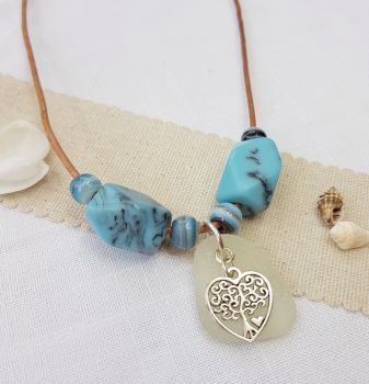 Turquoise and white