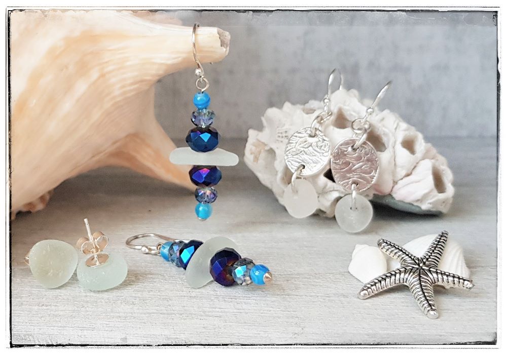 Sea glass earrings