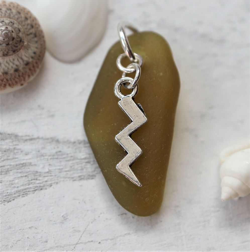 Olive green sea glass
