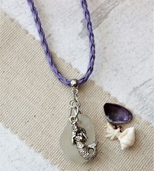 Lilac braided necklace