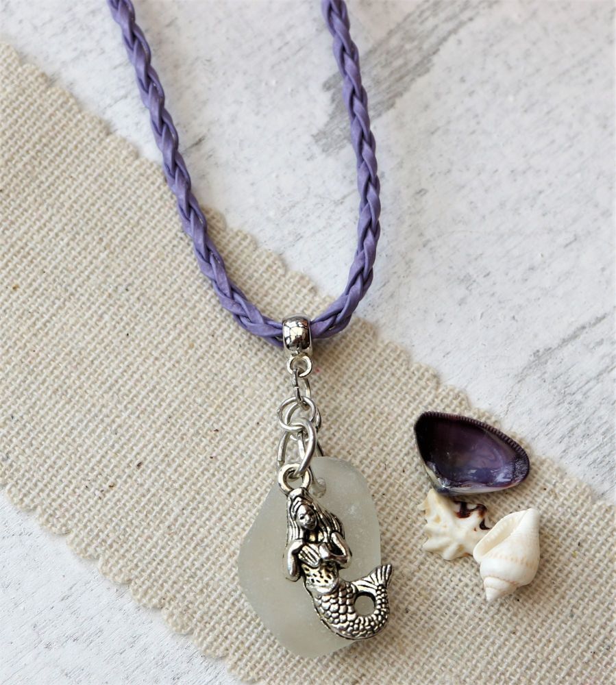 Lilac braided necklace