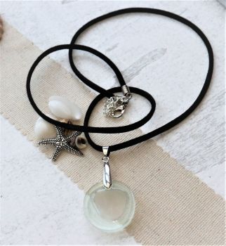 White sea glass in a circle