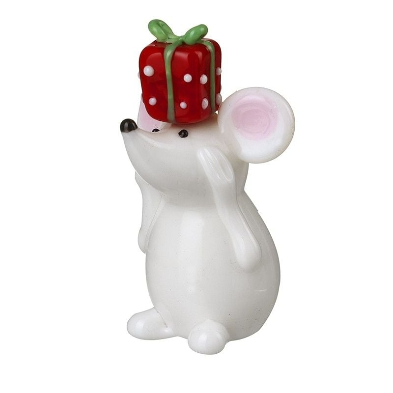 White Mouse with Present