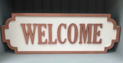 Wooden Street Sign - Welcome Copper