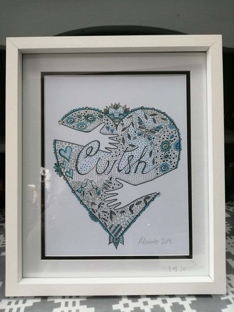 Hand Drawn Print - Cwtsh Blue