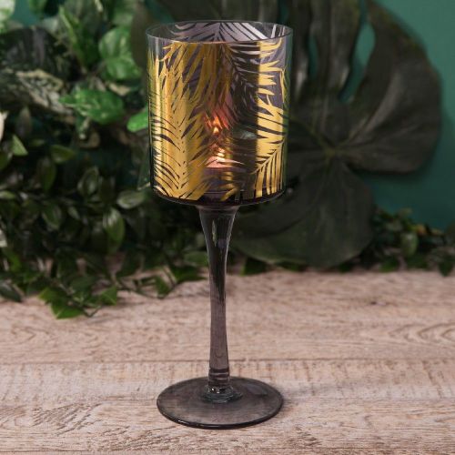 Gold Palm Leaf Tealight Holder