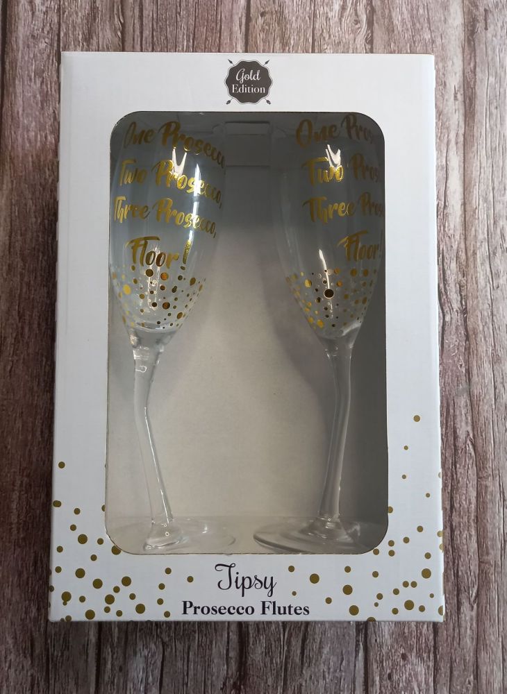 Glass - Set of 2 Bendy Flutes - Prosecco
