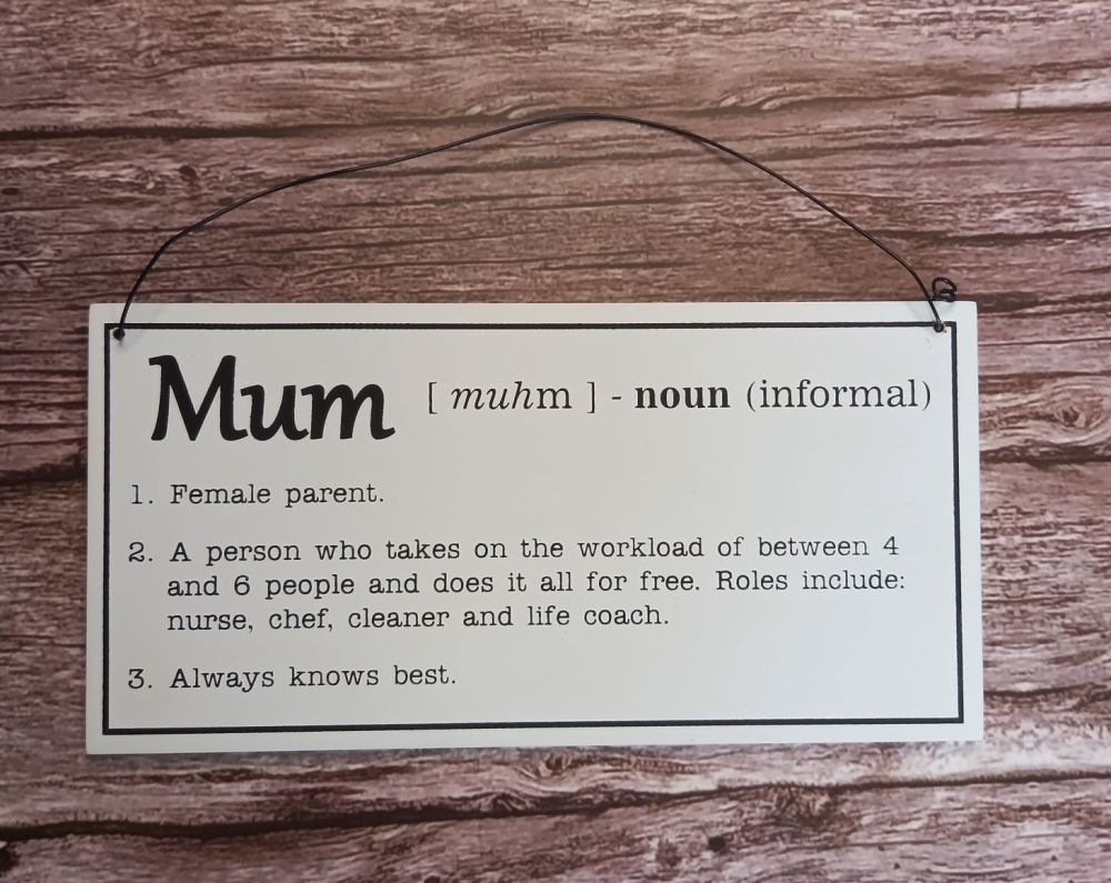 Mum Definition Plaque