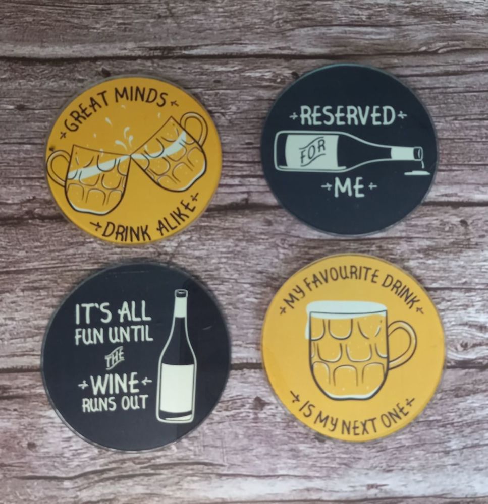Coasters - Glass Gents Drinking 