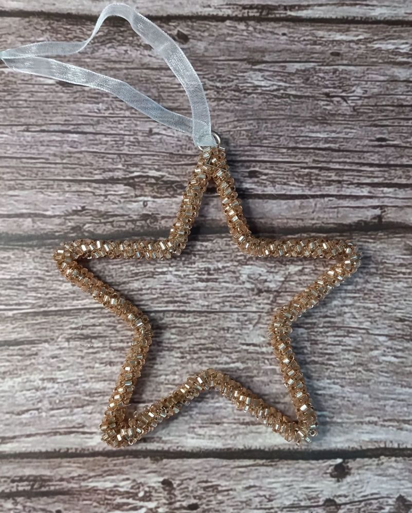 Beaded Star Decoration Copper