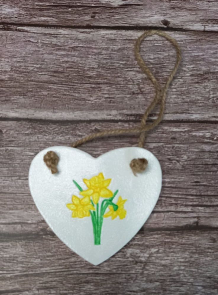 Clay Heart - Daffodils