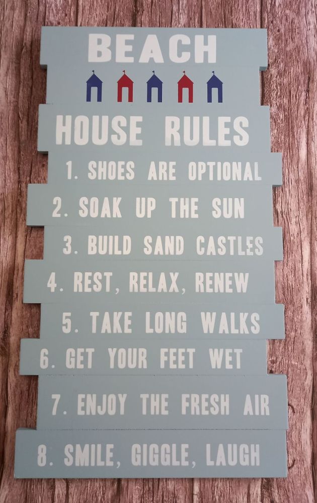 Beach House Rules Plaque 
