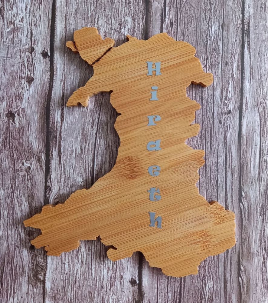 Hand Carved Wood Wales Map
