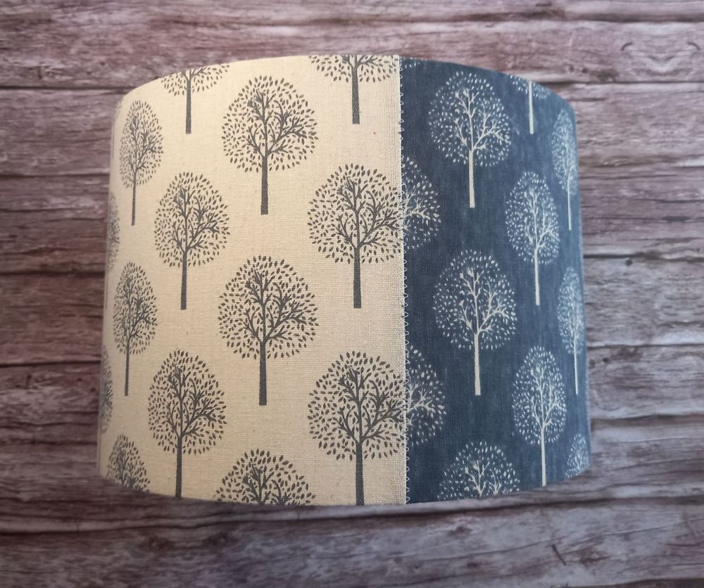 Lampshade - Tree Pattern Blue and Cream 