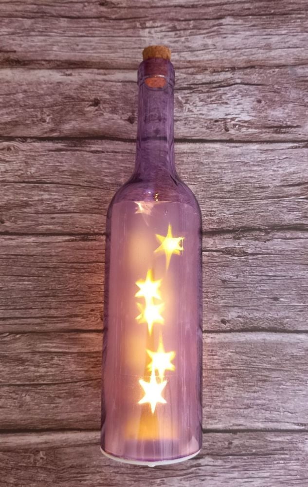 Light up Bottle - Purple Stars