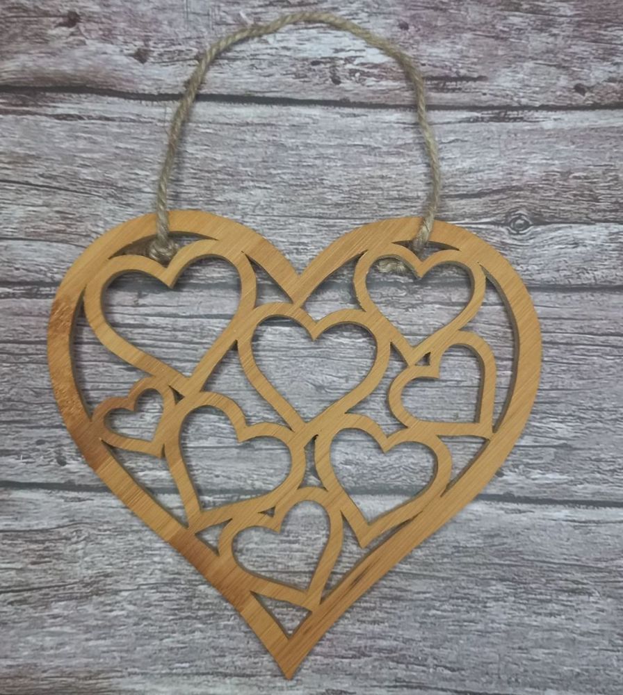 Handmade Wood Hearts in a Heart